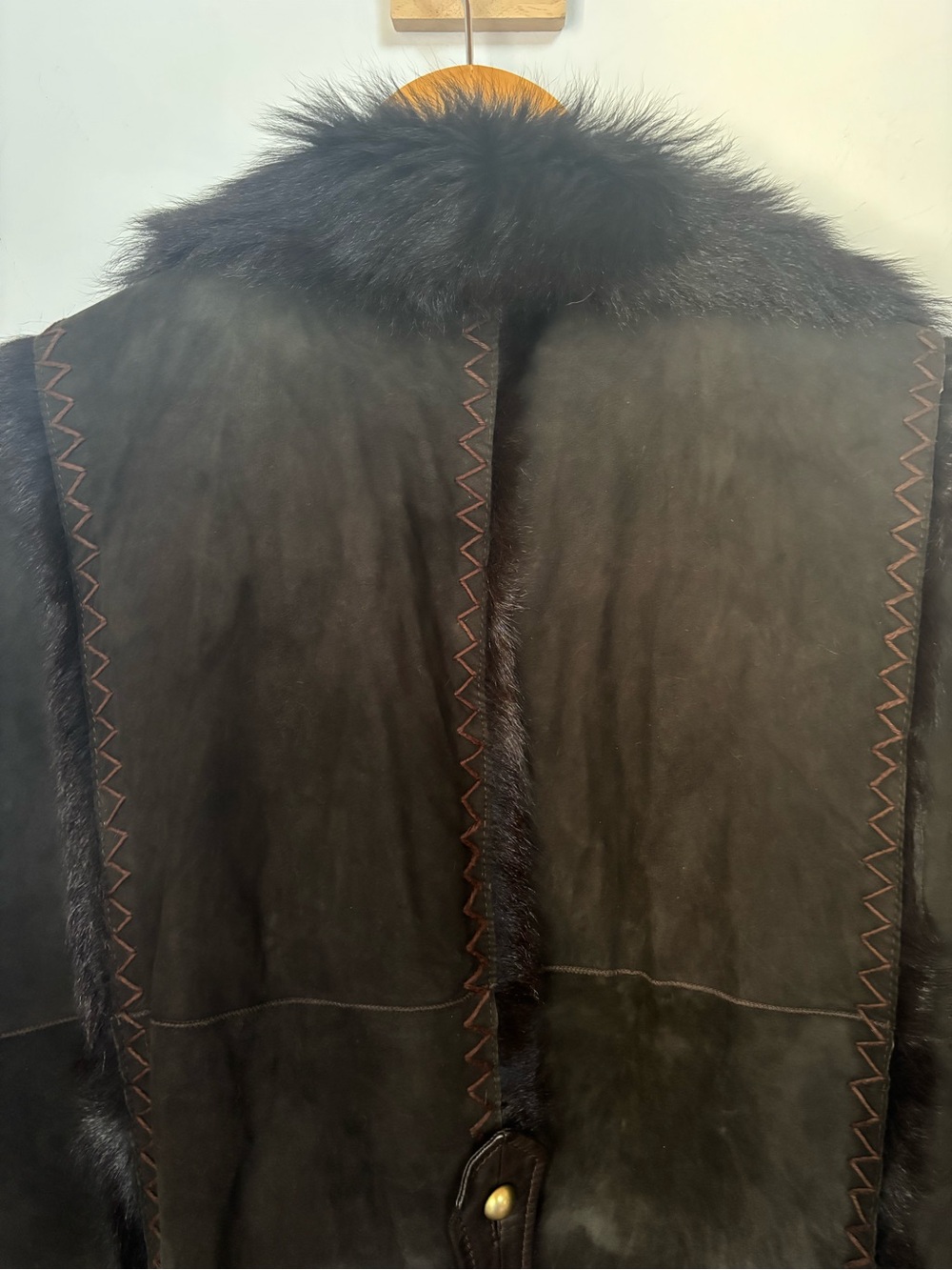 Vintage YSL Yves Saint Laurent Rive Gauche Suede Fur Jacket Tom Ford Era Sz 42 - Picture 10 of 16